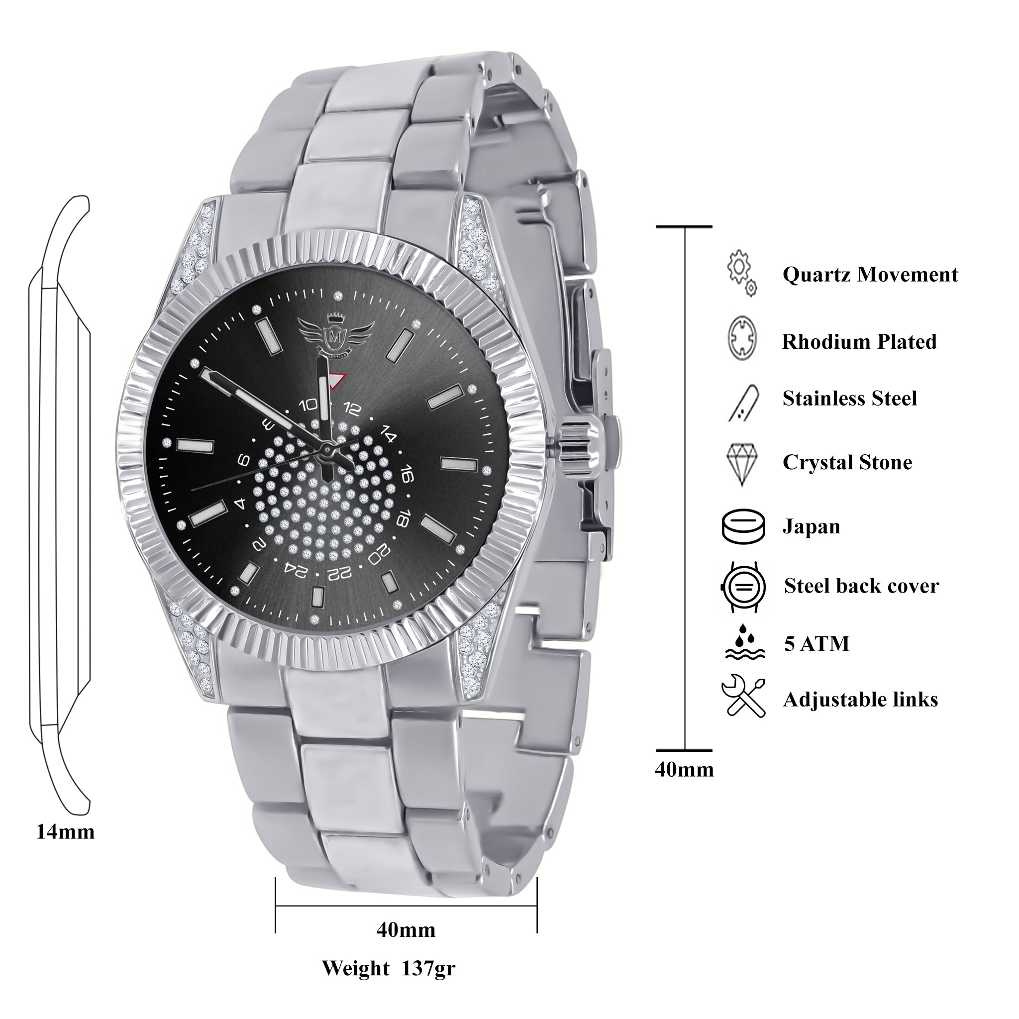 RIDER HIP HOP WATCH I 563047 featuring a luminous metal band and prominent hour markers, showcasing its urban design and sophistication.